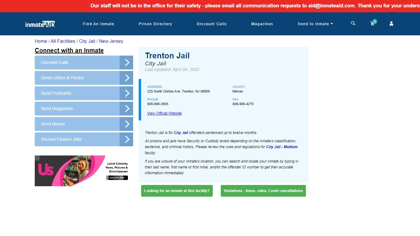 Trenton Jail | Inmate Locator